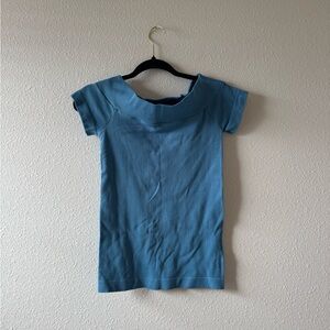 Blue off the shoulder Short Sleeve Top